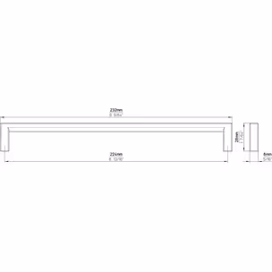 Uchwyt 2108 - czarny mat / rozstaw 224 mm
