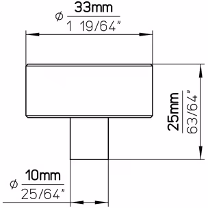 Gałka 2508 - czarny mat / fi 33 mm