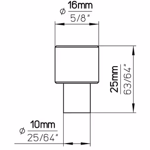 Gałka 2508 - czarny mat / fi 16 mm