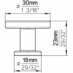 Gałka 2505 - czarny mat / fi 30 mm