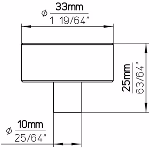 Gałka 2464 - efekt matowej stali szlachetnej / fi 33 mm