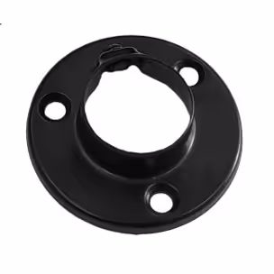 Rozetka metalowa / uchwyt drążka okrągły R01-0,025CZ - czarny / fi 25 mm