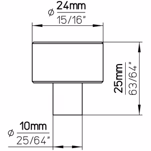 Gałka 2464 - czarny mat / fi 24 mm
