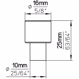 Gałka 2464 - czarny mat / fi 16 mm