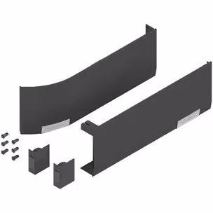 Zestaw zaślepek AVENTOS HF/HS/HL TOP (włącznie z włącznik do nawiercania, kompl.), gładki, prawy+lewy, do SERVO-DRIVE+ciemnoszary/inox*P/U: 1