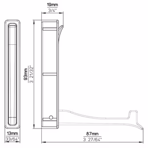 Wieszak 2227 - czarny mat / wys. 93 mm