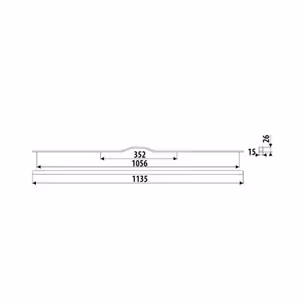 Uchwyt meblowy UA130 - czarny mat / rozstaw 352 / 1056 mm