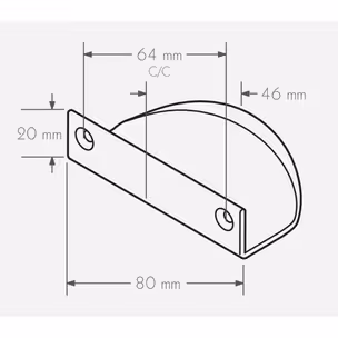 Uchwyt Z245 - czarny mat / rozstaw 64 mm
