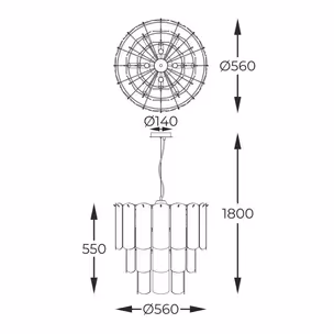 Lampa wisząca NIRA MD3523-14L-EGN - złoty