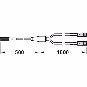 Przewód przedłużający typu Y , Häfele Loox5 / Multi White / 3.5 A  / 12 V / długość przewodu 1,5 m