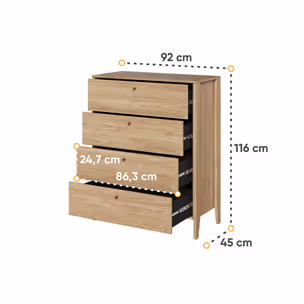 Komoda z szufladami COZY CZ-03 - dąb olejowany