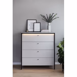 Komoda z szufladami GRIS GS-03 - szary/czarny