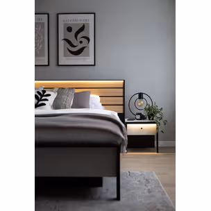 Szafka nocna z szufladą GRIS GS-05 - szary/czarny