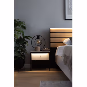 Szafka nocna z szufladą GRIS GS-05 - szary/czarny
