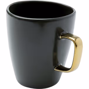 Kubek z uchwytem VIBRATIONS 380 ml - ciemnozielony/złoty