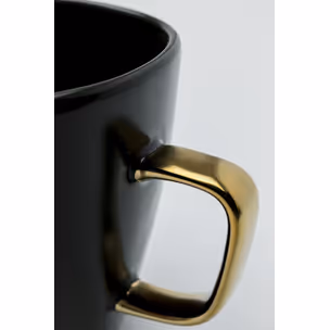 Kubek z uchwytem VIBRATIONS 380 ml - ciemnozielony/złoty