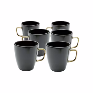 Kubek z uchwytem VIBRATIONS 380 ml - ciemnozielony/złoty