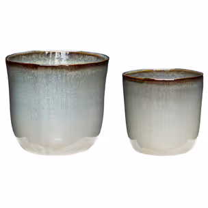 Zestaw doniczek ceramicznych - jasnoniebieski