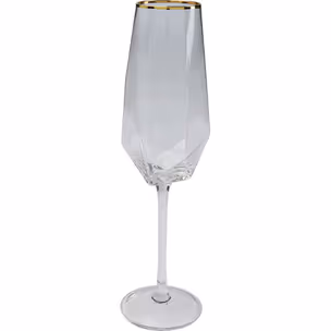 Kieliszek do szampana DIAMOND GOLD RIM - transparentny