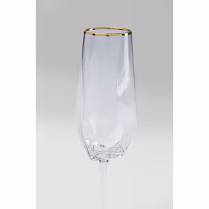 Kieliszek do szampana DIAMOND GOLD RIM - transparentny