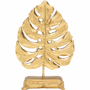 Figurka dekoracyjna MONSTERA LEAF - złoty