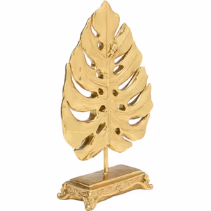Figurka dekoracyjna MONSTERA LEAF - złoty