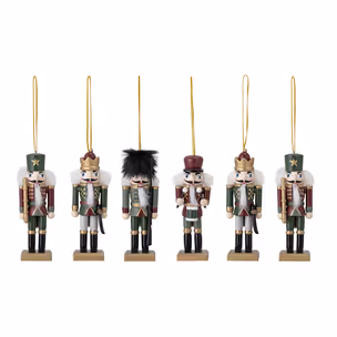 Dekoracje choinkowe Nikita Dziadek do Orzechów (6-set) 4x13 cm kolorowe