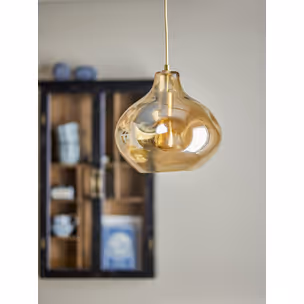 Lampa wisząca szklana AZIZI - brązowy
