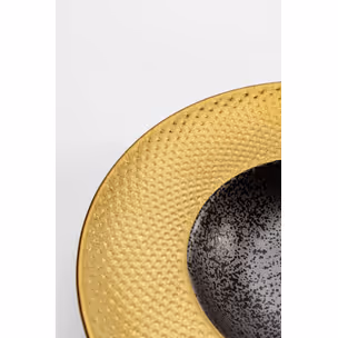 Talerz głęboki DIVA 22 cm - złoty/czarny