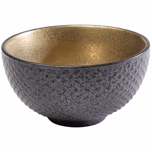 Miseczka na przekąski z porcelany DIVA 250 ml - czarny/złoty