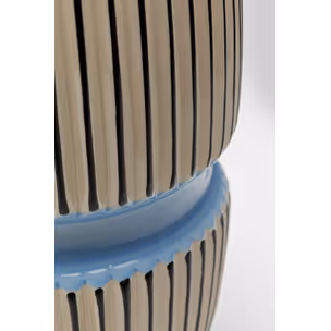 Wazon porcelanowy CALABRIA - biało-czarny / niebieski