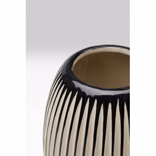Wazon porcelanowy CALABRIA - biało-czarny / niebieski