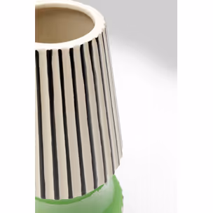 Wazon z porcelany CALABRIA GREEN - biało-czarny/zielony