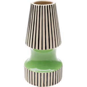 Wazon z porcelany CALABRIA GREEN - biało-czarny/zielony