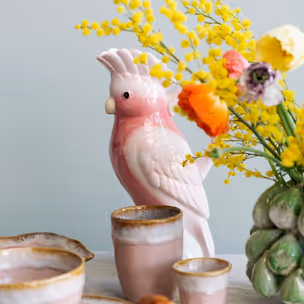 Karafka dekoracyjna EXOTIC BIRD - biały/różowy