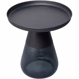 Stolik okrągły BOTTIGLIA 50 cm - czarny/dymiony