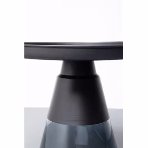 Stolik okrągły BOTTIGLIA 50 cm - czarny/dymiony