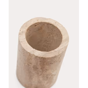 Kubek łazienkowy z beżowego trawertynu Ø7x11 cm
