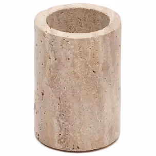 Kubek łazienkowy z beżowego trawertynu Ø7x11 cm