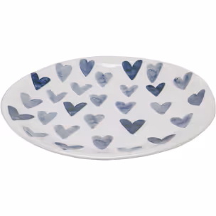 Talerz obiadowy CUORI 28 cm - biały/niebieski