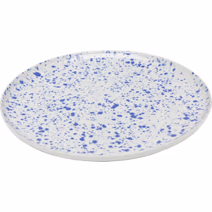 Talerz obiadowy PARTITO 27 cm - biały/niebieski