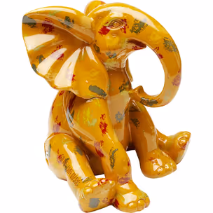 Figurka dekoracyjna ELEPHANT DOTS - żółty