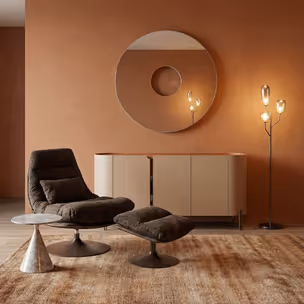 Lustro okrągłe wiszące CLEO 100 cm - dąb