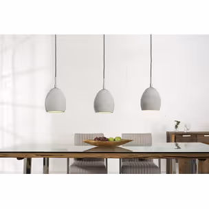 Lampa wisząca z trzema kloszami betonowa szara