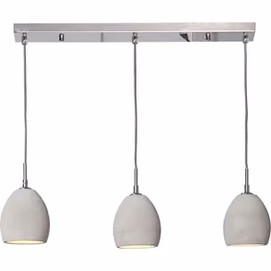 Lampa wisząca z trzema kloszami betonowa szara