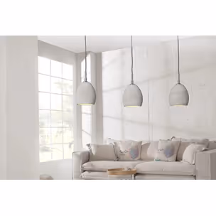 Lampa wisząca z trzema kloszami betonowa szara