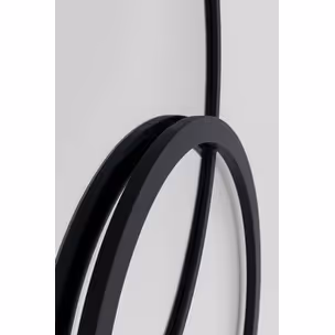Lustro ścienne w stalowej ramie TRIPLE CIRCLE 124x119 - czarny