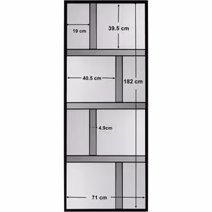 Lustro ścienne BRICK 71x182 - czarny
