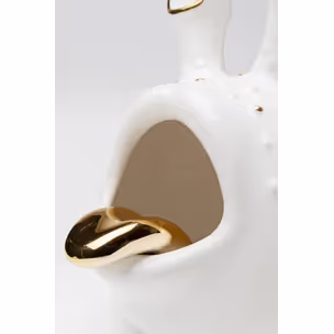 Figurka dekoracyjna FUNNY ANIMAL 19 - biały/złoty