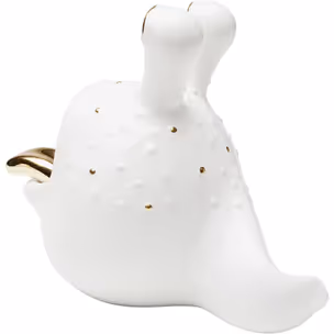 Figurka dekoracyjna FUNNY ANIMAL 19 - biały/złoty